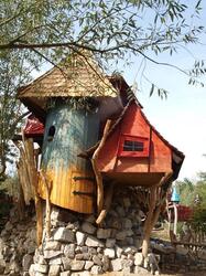 Rock Net Adventure Night Tree House