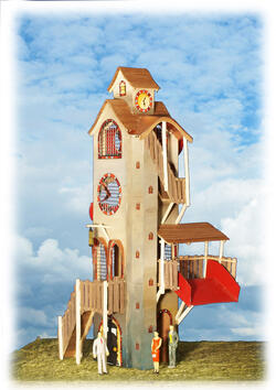 Le Temps Libre slide tower Kuenstlerische Holzgestaltung Kulturinsel Einsiedel